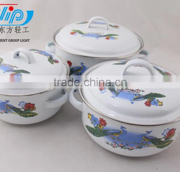 3 Pcs Casserole Straight Shape W/Metal Cover Dark Color Decor photo-4