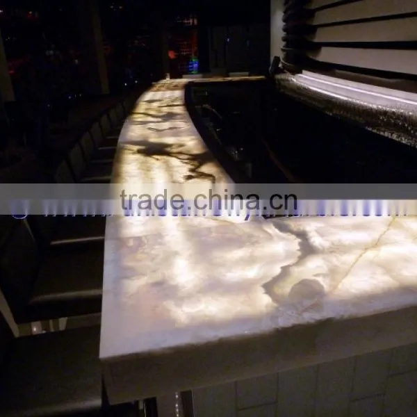 RESONABLE BACKLIT ONYX COUNTERTOPS FOR BAR RECEPTIONS photo-5