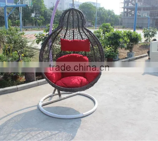Synthetic Outdoor PE Rattan Round Wicker Swing Chair Furniture photo-3