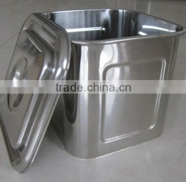 Square Shape Stainless Steel Storage Box With Lid