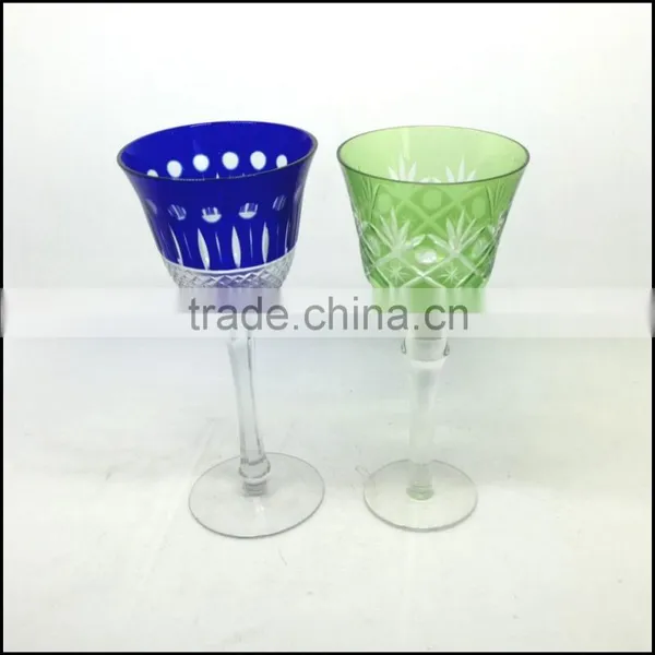 200ml Blue Colored Series Hand Cut Hotel Banquet Wine Glass photo-2