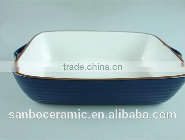 Colorful Cute Ceramic Bakingdish Rectangular Baking Dishes Stoneware Bakeware With Handles photo-6