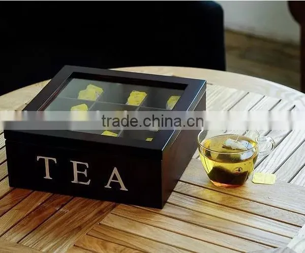 Black Wooden Tea Box photo-2