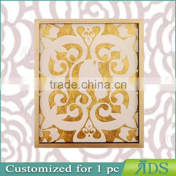 Framed Handmade Carve Pattens With Gold Leaf MDF Wall Art photo-3