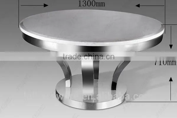 Stainless Steel Base Round Dining Table With Marble Top photo-4