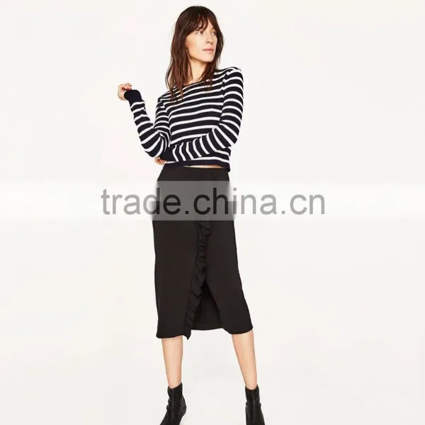 High-waisted Pencil Skirt With Ruffles Details Women Sexy Pencil Skirt Custom Wholesale Online Shopping photo-4