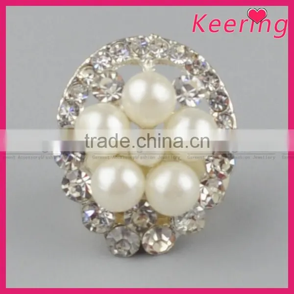 Wholesales Fashionable Custom Pearl Rhinestone Buttons for Garments WBK-1458 photo-4