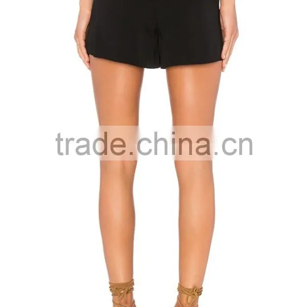 Factory Price Fashion Design Wholesale Girls Black Ruffle Shorts photo-2