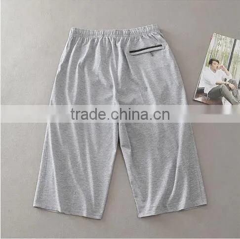 Middle-aged Summer Thin Plus Size Loose Fertilizer 3/4 Long Straight Leisure Trousers Dad 100% Cotton Pants photo-3