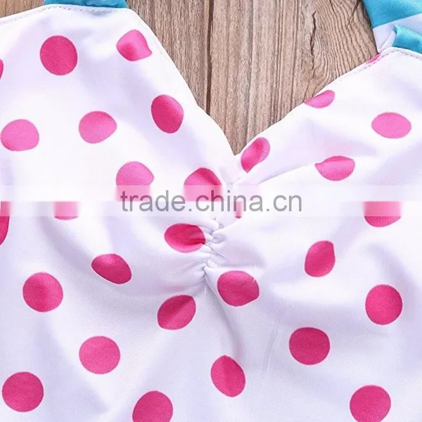 Polka Dot Swimwear Match Stripe Bowknot One Piece Swimsuit Wholesale photo-3