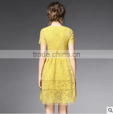 F20046A High Quality Women Elegant Dress Wear High Waist Bodycon Lace Dress photo-2