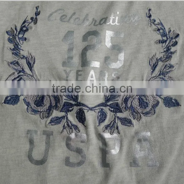 Hot Sale 100%cotton Embroidered Short Sleeves Ladies T-shirt photo-3