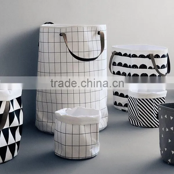 S65597A Laundry Basket Only for Children Room Decoration Toys Cleared Canvas Storage Bag photo-2
