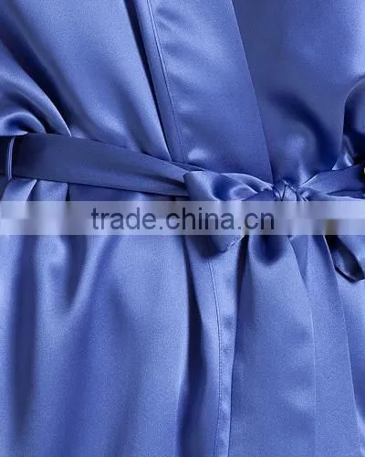 Wholesale New Design Plus Pajamas Satin Dress Blank Plain Short Custom Design Satin Nighty Robes Women photo-4