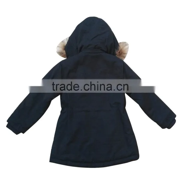 Whloesale OEM Girls Cotton Black Jackets With Hooded photo-2