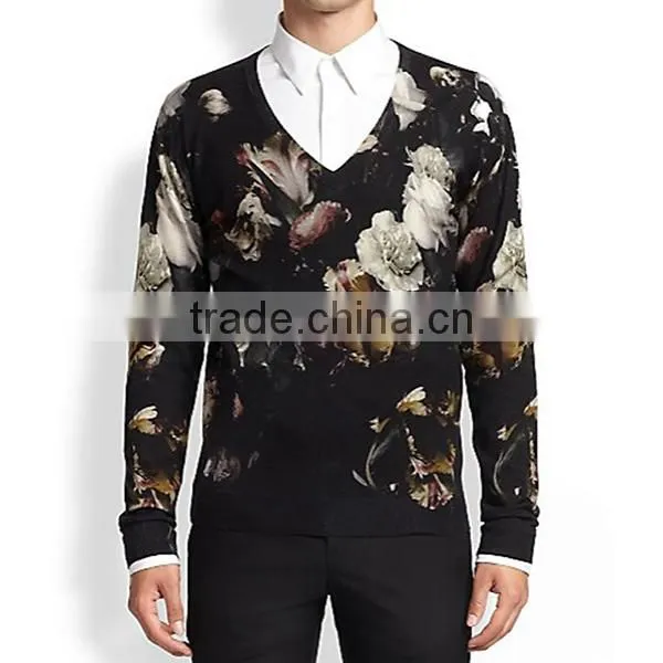 Latest Sweater Flower Full Print Designs for Men photo-2