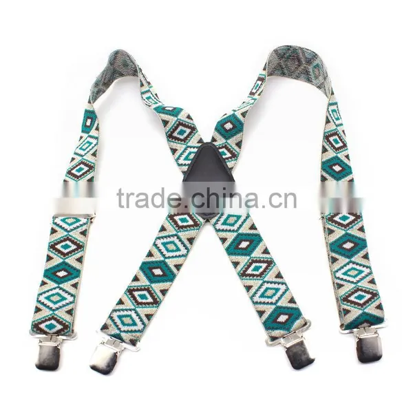 2017 Jacquard Checkered Weave Men Suspenders - Wide Clip Brace photo-3