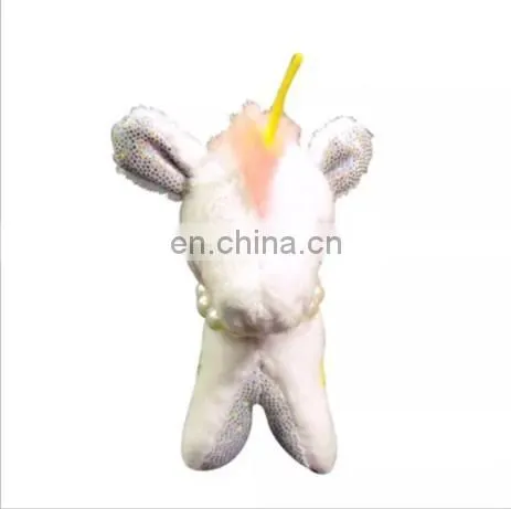 Customized Mini Animal Plush Toy Unicom and Key Chain,stuffed Horse Peral Necklace photo-2