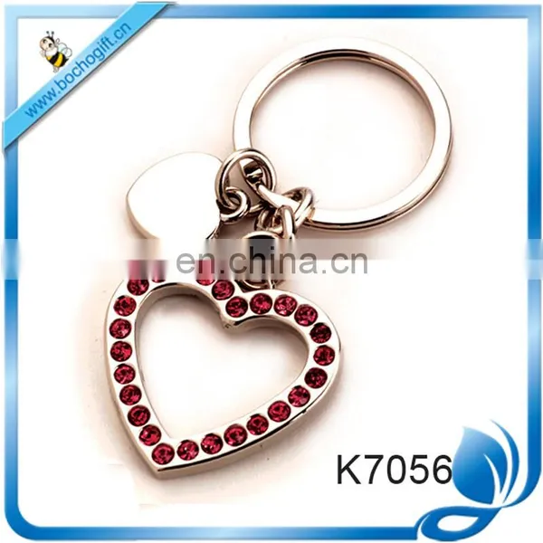 Crystals Keychain for Valentine, Metal Heart Keychains for Girls photo-2