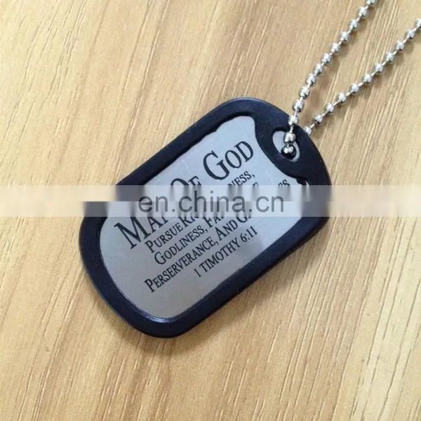 Stock Size Silicone Aluminum Dog Tag With Ball Chain photo-2