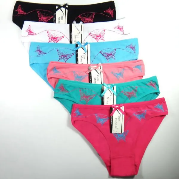 Yun Meng Ni Sexy Underwear Wasit Butterfly Print Briefs Breathable Cotton Women's Panties Lingerie photo-2