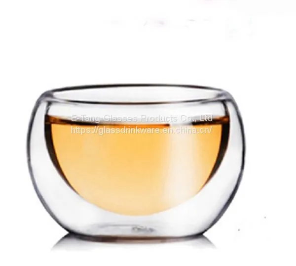 Wholesale Factory Price Amazon Custom Logo 50ml 2oz Double Wall Glass Cup, Drinking Glasses, Double Wall Mini Glass photo-2