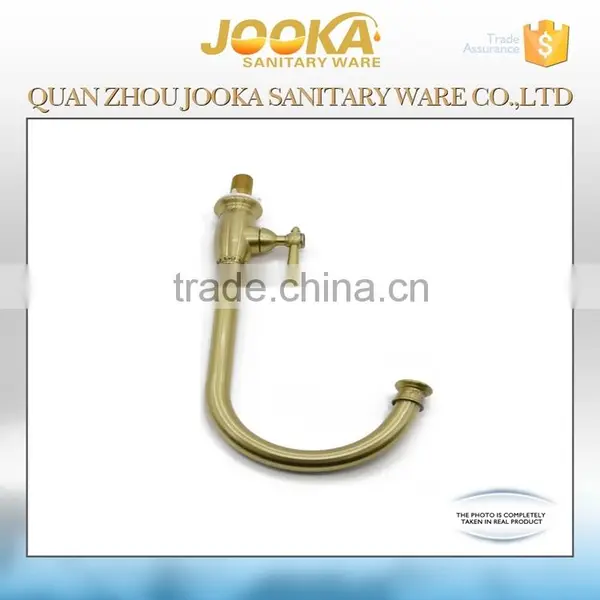 Classic Gold Plated Crown Long Hose Single Hole Cold Water Kitchen Tap photo-4