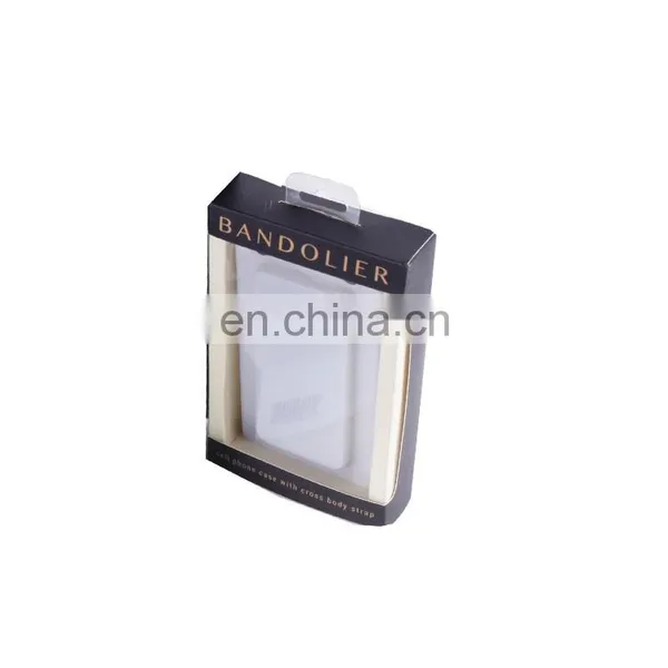 PVC Gift Box With Clean Window Phone Case Box Paper Packaging CMYK Printing With Client Logo and Label