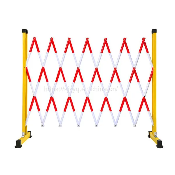 Safe Construction Round Tube Telescopic Fence Glass Fiber Reinforced Plastic Movable Isolation Belt Fence Protective Fence