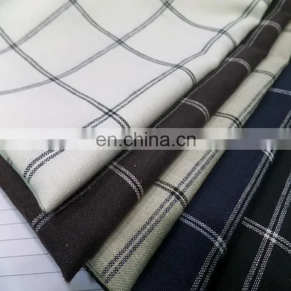 Linen Checked Fabric Yarn-dyed Linen Fabric Dress Shirt Fabric