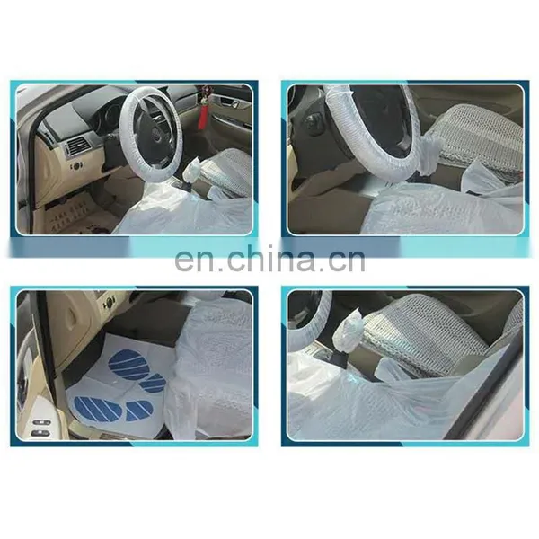 Summer Disposable Car Seat Protector Steering Wheel Cover Foot Pad Gear Lever Handbrake Cover for Auto Repair Shop photo-2