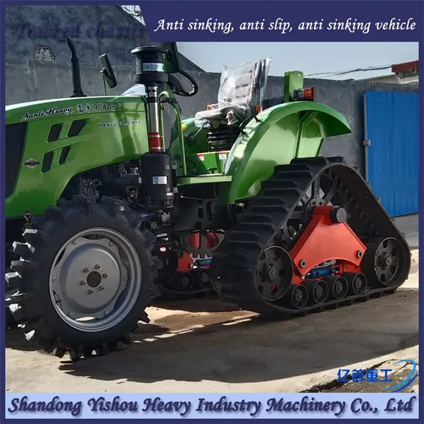 High Horsepower Tractor Modified With Rubber Track Assembly to Prevent Sinking in Paddy Fields photo-2