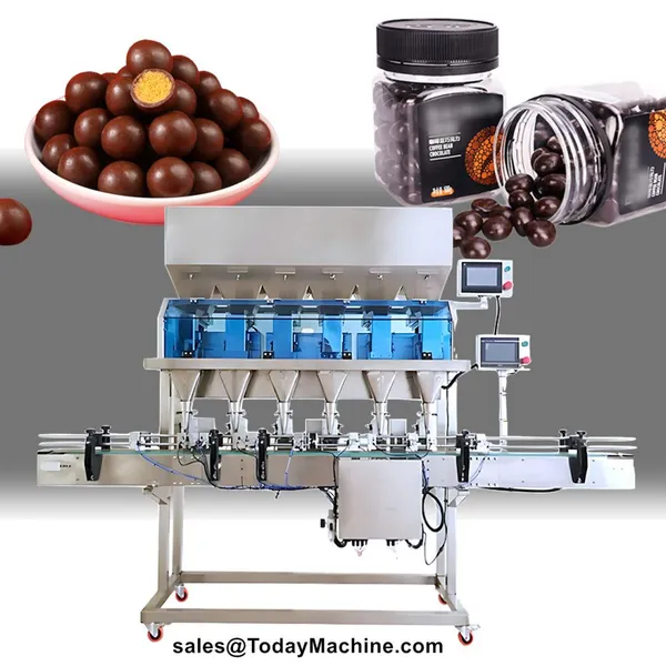 Automatic Granule Popcorn Candy Nuts Bottle Weighing Filling Machine