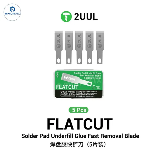 2UUL DA28 FlatCut Underfill Scraper for Mobile Phone PCB Repair