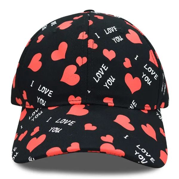 Valentine Day Gift Merch All Over Print Sweet Heart Pattern 6 Panel Baseball Cap photo-4