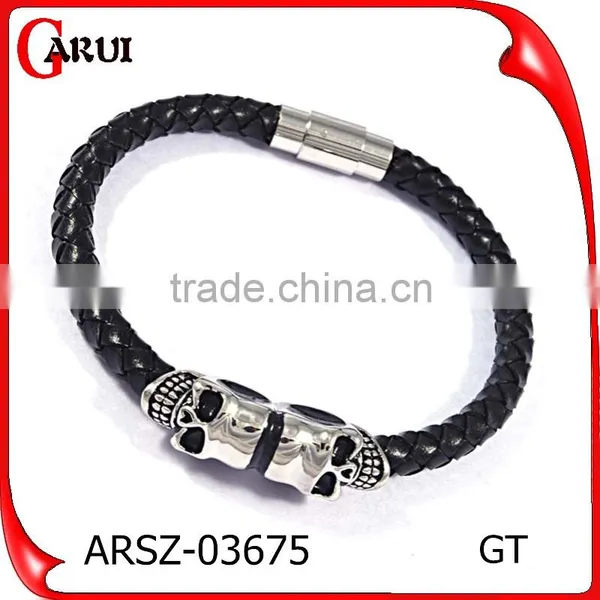 Stainless Steel Bracelet Friendship Bracelets Gold Double Skull Bracelets for Women photo-2