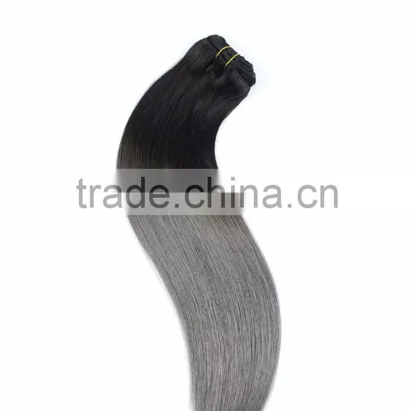 Dark Roots Human Hair Ombre Brazilian Hair Weave Pink Gray and Black Ombre Hair Extensions photo-5