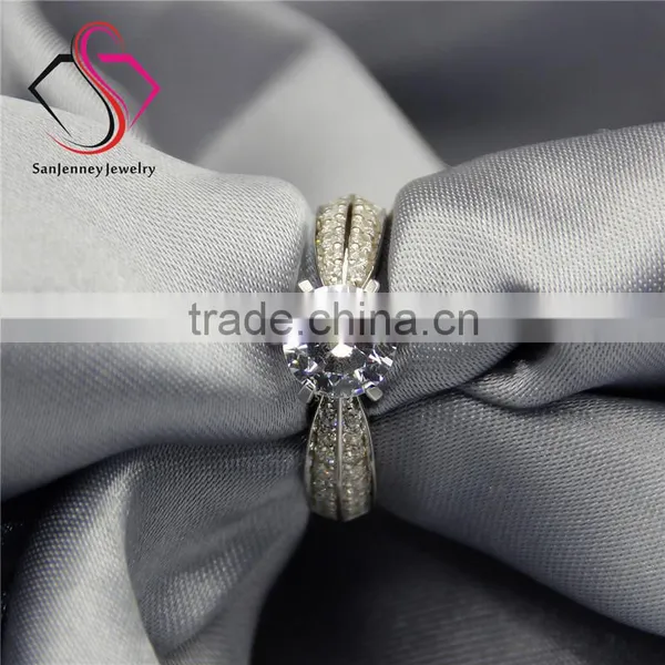 Round Brilliant Cut Moissanite 1CT 6.5mm Center Star Accents 14k 18k White Yellow Gold Diamond Engagement Ring photo-5