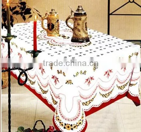 Printed Design White Table Cover
