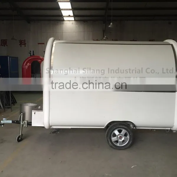 7.6*5.5ft White Food Cart Trailer Mobile Food Cart Beach Food Truck Hot Dog Hamburg Ice Cream Traction Cart photo-3