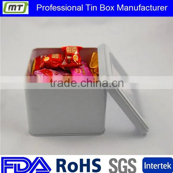 Small Metal Tin Box / Small Metal Box With Window Top photo-2