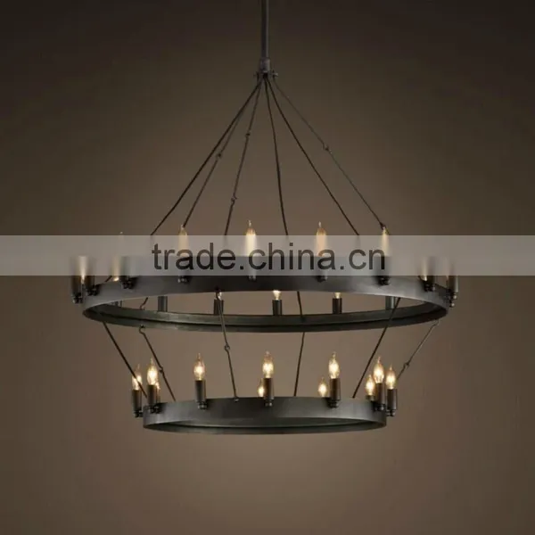 Industrial Wooden Pendant Light Industrial Rope Decorative Hanging Pendant Light photo-2
