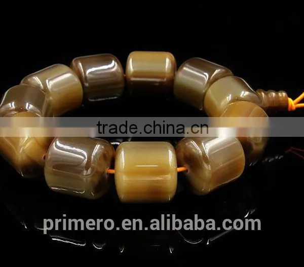 Imitate Authentic Natural Ox Horn Bracelets Strand Bracelet Bead Size 20MM High Quality photo-5
