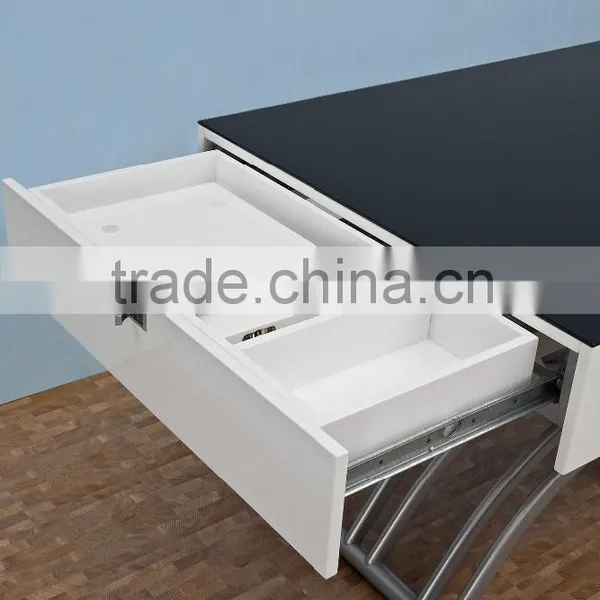 Multifunction Lift Coffee Table Adjustable Tea Table Design Expandable Tempered Glass Folding Dining Tables photo-3