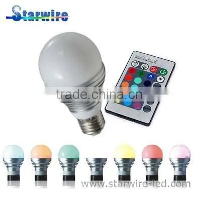 3W Remote Led Rgb Bulb(CE and ROHS)