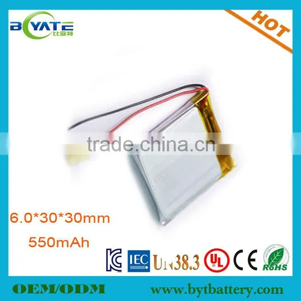 IEC UN38.3 MSDS Certificated 603030 15C 3.7V 500mAh Polymer Battery photo-2