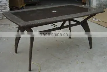 Outdoor Rattan Table With Tempered Glass in Different Design photo-2