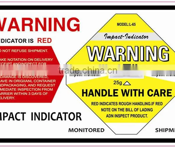 Promotion Impact Indicator Shockwatch Label Prevention Damage Customize Indicator photo-6
