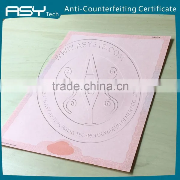 High Security Intaglio Printing Anti-counterfeit Certificate photo-2