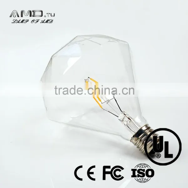 Diamond Decorative Led Filament 3W 4W 5W E27 E26dimmable Vintage Led Bulb